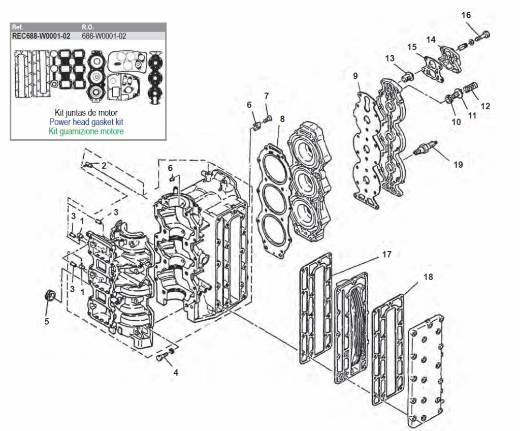 75 PK / 85 PK 2-Takt Motorblok