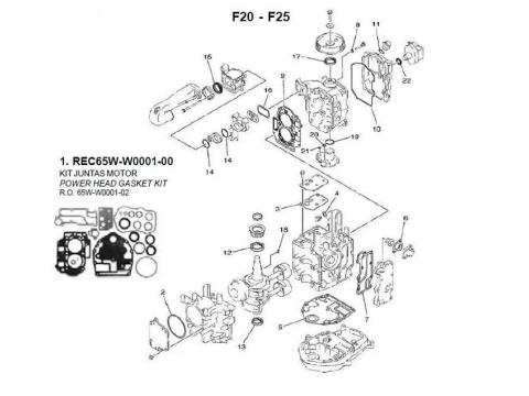 F20 / F25 2-Cil. 4-Takt Blok (2)