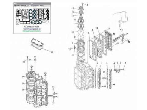 150 / 175 / 200 / 225 PK 2-Takt V6 Blok