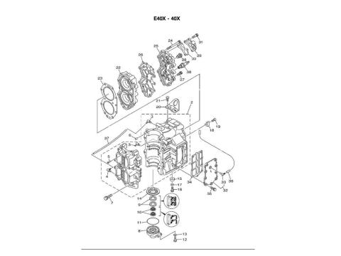 Blok 40 PK 2-Takt 2-Cil. E40X/40XMH/E40XMH/XW/XWT