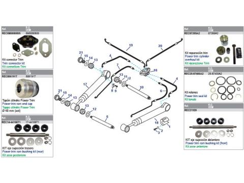 Power Trim Arms & Power Steering Hoses Models Bravo