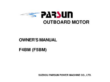 Yamaha/Parsun buitenboord F4 BM (F5BM) gebruikershandleiding 