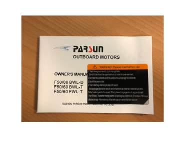 Yamaha/parsun buitenboord F50/60 BWL-D/BWL-T/FWL-T gebruikershandleiding 