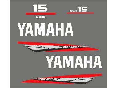 Yamaha 15 PK 1998-2004 Sticker Set Grijs