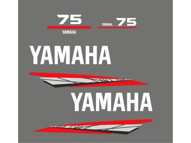 Yamaha 75 PK 1998-2004 Sticker Set Grijs