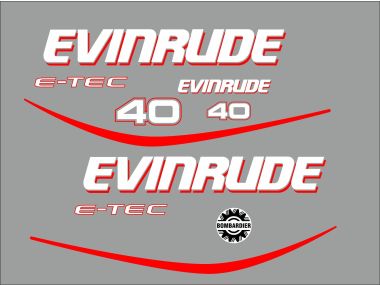 Evinrude E-Tec 40 PK Sticker Set