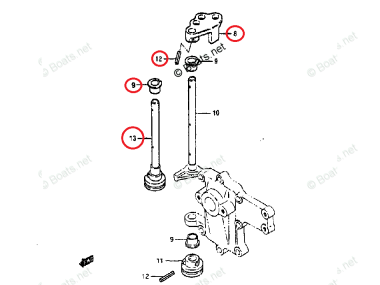 Suzuki 5/6 PK 2-Takt 2 Cilinder Lever, Throttle Shaft (19181-98120,19110-98100)