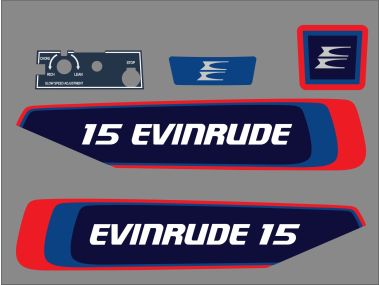 Evinrude 15 PK 1976 Sticker Set