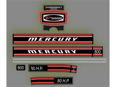 Mercury 80 PK Kiekheafer Sticker Set