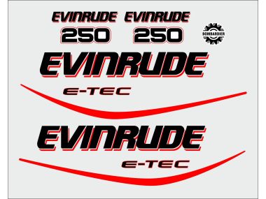 Evinrude E-Tec 250 PK Sticker Set