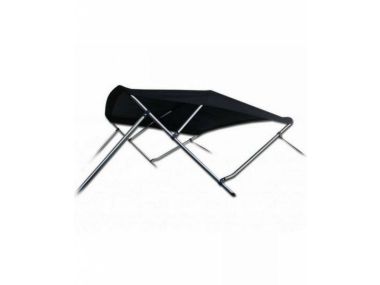 Aluminium Bimini Top ''Navishade'' met 3 bogen (Zwart) incl. opberghoes