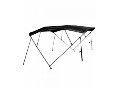 Aluminium Bimini Top ''Navishade'' met 4 bogen (Zwart) incl. opberghoes