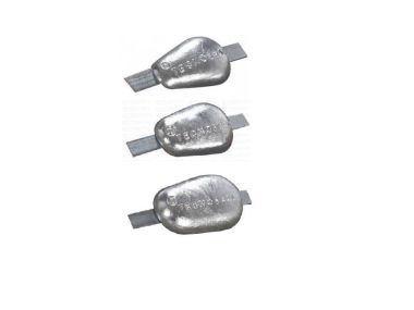 Zink of Aluminium anode met RVS lasstrip, verschillende afmetingen