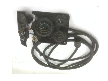 USED: Mercruiser dashboard tach/oil/temp/amp gauges + contact key and wiring