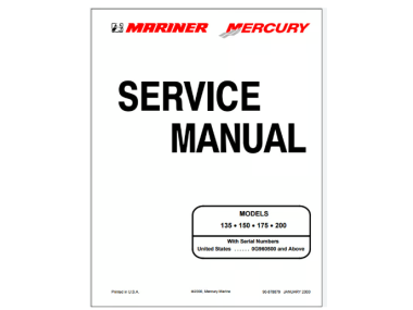 USED: Mercury 135 / 150 / 175 / 200 V6 Service Manual 90-878079